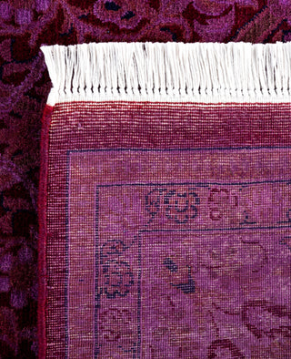 Contemporary Overdyed Wool Hand Knotted Purple Round Area Rug 6' 0" x 6' 2"
