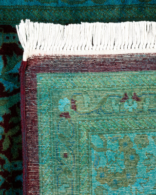 Contemporary Hand Knotted Overdyed Blue Runner 2' 6" x 12' 0"