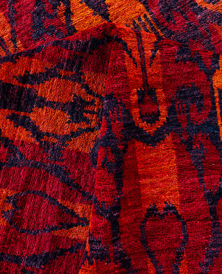 Overdyed Hand-Knotted Wool Modern-Contemporary Red Area Rug 8' 0" x 10' 0"