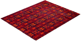 Overdyed Hand-Knotted Wool Modern-Contemporary Red Area Rug 8' 0" x 10' 0"