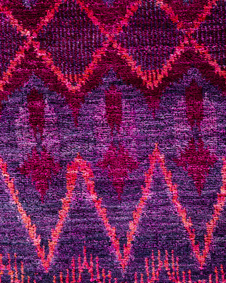 Contemporary Hand-Knotted Modern Abstract Purple Area Rug 6' 0" x 9' 4"
