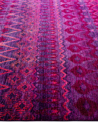 Contemporary Hand-Knotted Modern Abstract Purple Area Rug 6' 0" x 9' 4"
