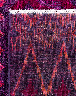 Contemporary Hand-Knotted Modern Abstract Purple Area Rug 6' 0" x 9' 4"