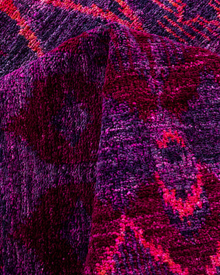 Contemporary Hand-Knotted Modern Abstract Purple Area Rug 6' 0" x 9' 4"