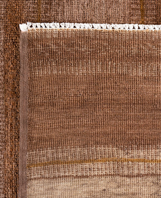 Overdyed Hand-Knotted Wool Modern-Contemporary Brown Area Rug 8' 8" x 11' 7"