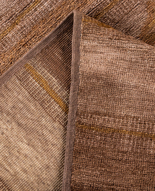 Overdyed Hand-Knotted Wool Modern-Contemporary Brown Area Rug 8' 8" x 11' 7"