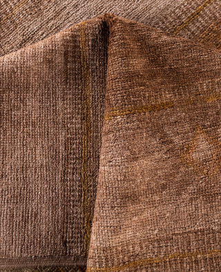 Overdyed Hand-Knotted Wool Modern-Contemporary Brown Area Rug 8' 8" x 11' 7"