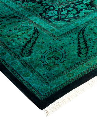Contemporary Fine Vibrance Black Wool Area Rug - 8' 1" x 10' 9"