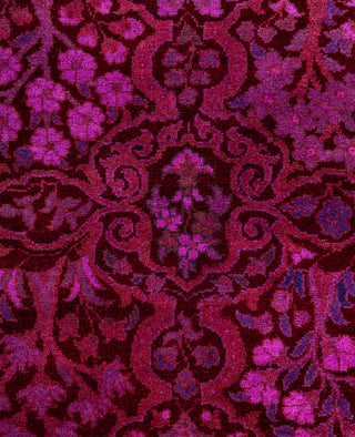 Overdyed Hand-Knotted Wool Modern-Contemporary Purple Runner 3' 2" x 12' 3"