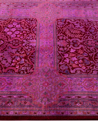 Overdyed Hand-Knotted Wool Modern-Contemporary Purple Runner 3' 2" x 12' 3"