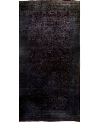 Overdyed One-of-a-Kind Wool Gray Area Rug 9' 3" x 17' 9"