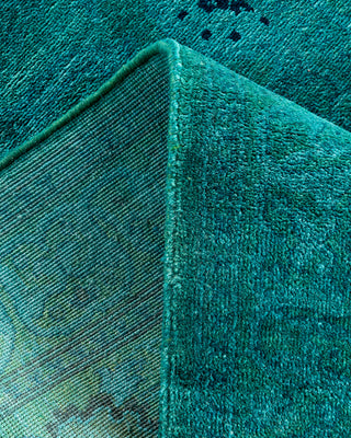 Contemporary Hand-Knotted Overdyed Blue Runner 2' 7" x 18' 8"