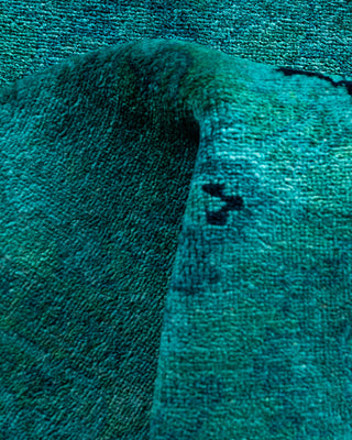 Contemporary Hand-Knotted Overdyed Blue Runner 2' 7" x 18' 8"