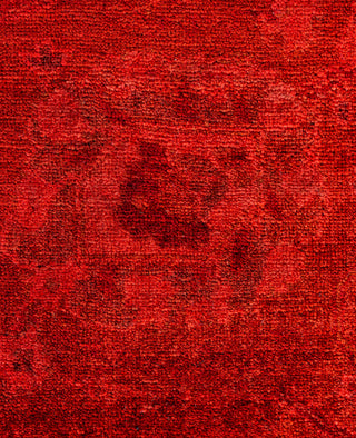 Contemporary Overdyed Wool Hand Knotted Red Runner 2' 7" x 12' 10"