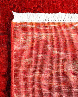 Contemporary Overdyed Wool Hand Knotted Red Runner 2' 7" x 12' 10"