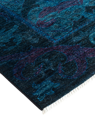 Contemporary Fine Vibrance Blue Wool Area Rug - 6' 1" x 8' 7"