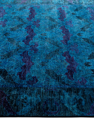 Contemporary Fine Vibrance Blue Wool Area Rug - 6' 1" x 8' 7"