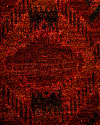 Modern, One-of-a-Kind Hand-Knotted Area Rug  - Red, 4' 1" x 6' 1"