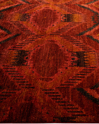 Modern, One-of-a-Kind Hand-Knotted Area Rug  - Red, 4' 1" x 6' 1"