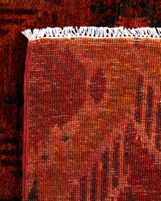 Modern, One-of-a-Kind Hand-Knotted Area Rug  - Red, 4' 1" x 6' 1"