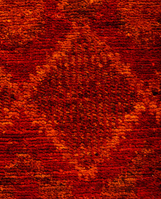 Contemporary Overdyed Wool Hand Knotted Orange Area Rug 4' 0" x 6' 1"