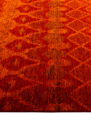 Contemporary Overdyed Wool Hand Knotted Orange Area Rug 4' 0" x 6' 1"