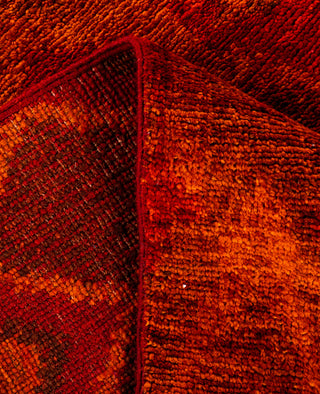 Contemporary Overdyed Wool Hand Knotted Orange Area Rug 4' 0" x 6' 1"