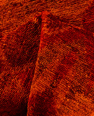 Contemporary Overdyed Wool Hand Knotted Orange Area Rug 4' 0" x 6' 1"