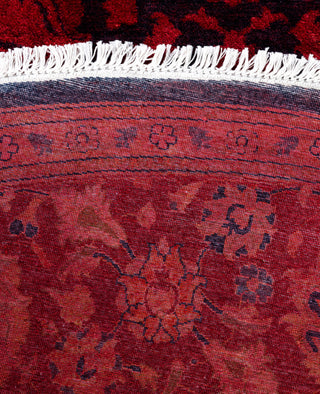 Contemporary Overdyed Wool Hand Knotted Orange Round Area Rug 8' 1" x 8' 1"