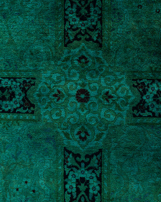Overdyed Hand-Knotted Green Area Rug 12' 2" x 17' 10"