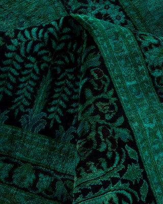 Overdyed Hand-Knotted Green Area Rug 12' 2" x 17' 10"