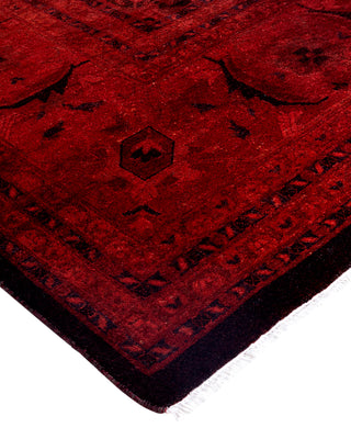 Contemporary Overyed Wool Hand Knotted Red Area Rug 10' 1" x 14' 0"