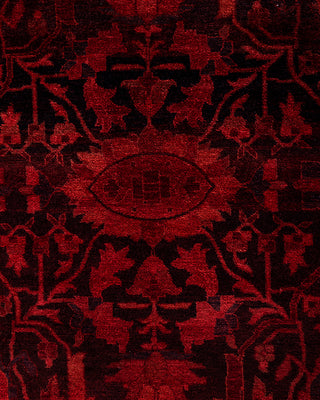 Contemporary Hand-Knotted Overdyed Red Area Rug 10' 1" x 14' 0"