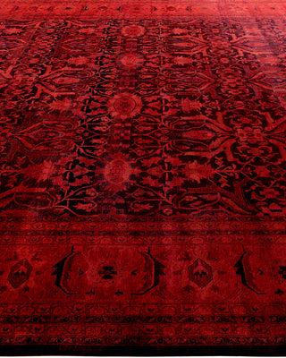 Contemporary Overyed Wool Hand Knotted Red Area Rug 10' 1" x 14' 0"