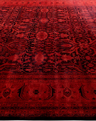 Contemporary Hand-Knotted Overdyed Red Area Rug 10' 1" x 14' 0"