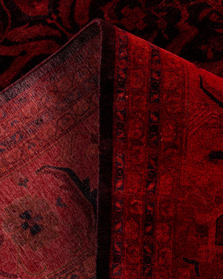 Contemporary Hand-Knotted Overdyed Red Area Rug 10' 1" x 14' 0"