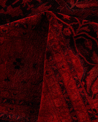 Contemporary Hand-Knotted Overdyed Red Area Rug 10' 1" x 14' 0"