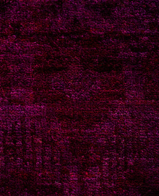 Contemporary Overdyed Wool Hand Knotted Purple Area Rug 4' 0" x 6' 0"