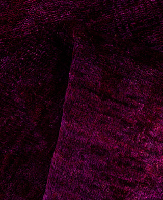 Contemporary Overdyed Wool Hand Knotted Purple Area Rug 4' 0" x 6' 0"