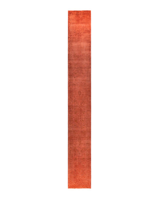 Contemporary Overyed Wool Hand Knotted Pink Runner 2' 7" x 20' 10"
