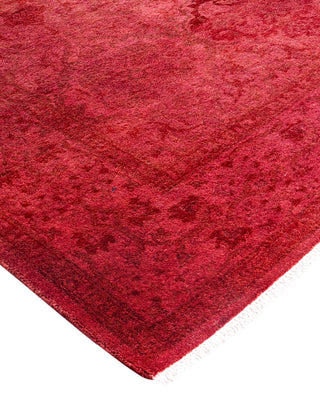 Contemporary Overyed Wool Hand Knotted Pink Area Rug 3' 2" x 5' 3"
