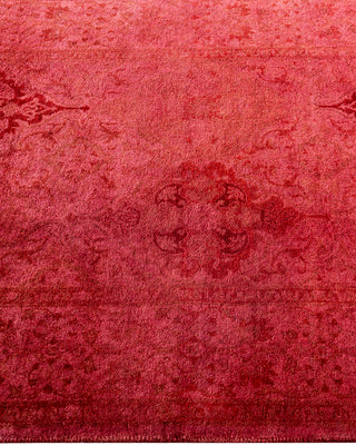 Contemporary Overyed Wool Hand Knotted Pink Area Rug 3' 2" x 5' 3"