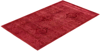 Contemporary Overyed Wool Hand Knotted Pink Area Rug 3' 2" x 5' 3"