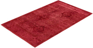 Contemporary Hand-Knotted Overdyed Pink Area Rug 3' 2" x 5' 3"