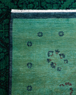 Overdyed Hand-Knotted Green Area Rug 12' 3" x 18' 0"