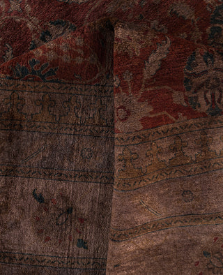 Overdyed One-of-a-Kind Wool Red Area Rug 12' 3" x 15' 3"