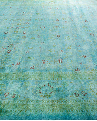 Overdyed Hand-Knotted Green Area Rug 10' 3" x 20' 4"