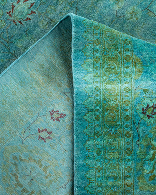 Overdyed Hand-Knotted Green Area Rug 10' 3" x 20' 4"