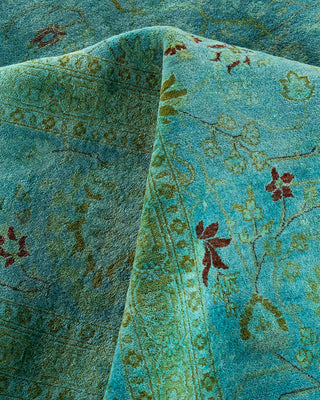 Overdyed Hand-Knotted Green Area Rug 10' 3" x 20' 4"