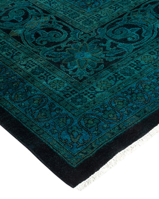 Modern Overdyed Hand Knotted Wool Green Area Rug 10' 1" x 14' 1"